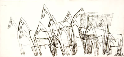 Erich Prager, Pferde, 2005, Galerie Altnöder Salzburg