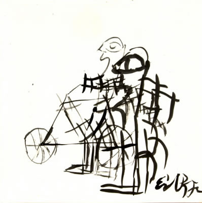 Erich Prager, Radfahrer, 2009, Galerie Altnder Salzburg